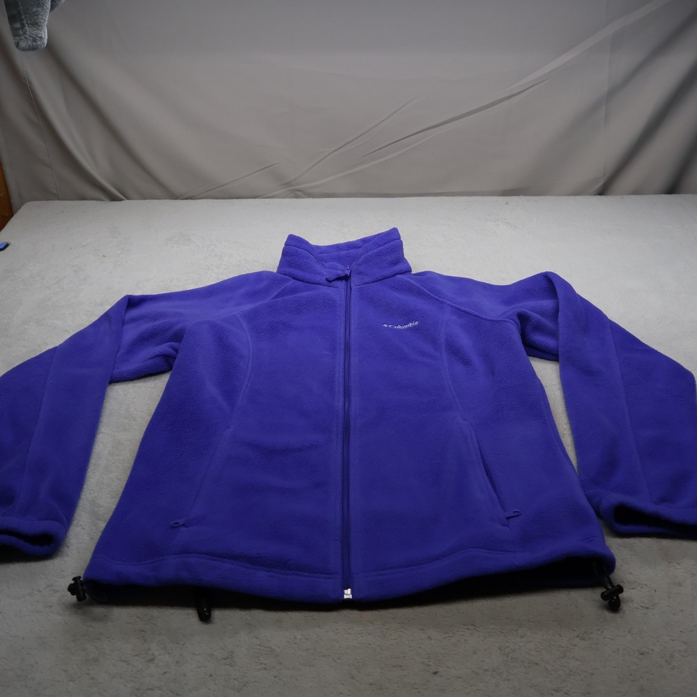 Columbia Jacket Women Large Purple Benton Springs Full-Zip Fleece Outdoor Hiking